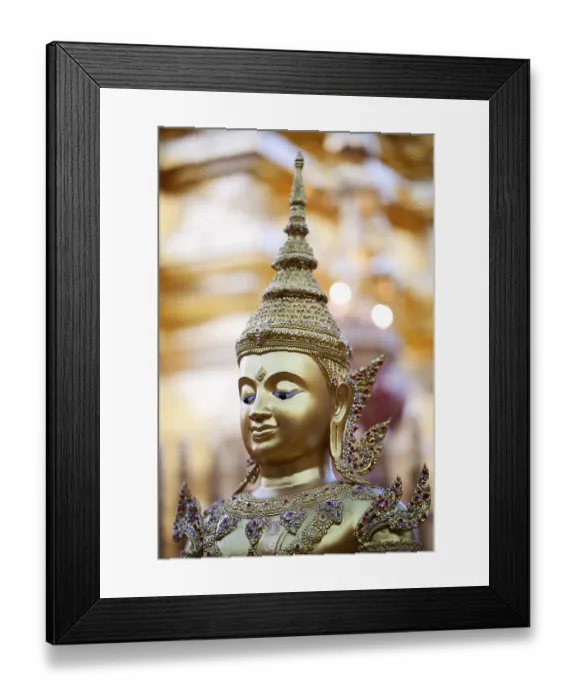 Framed Print : Head of Buddha statue in Doi Suthep Wat in Chiang Mai