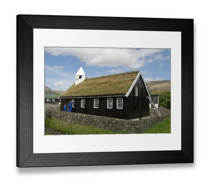 Framed Print : Wooden church, made of pine, built 1829