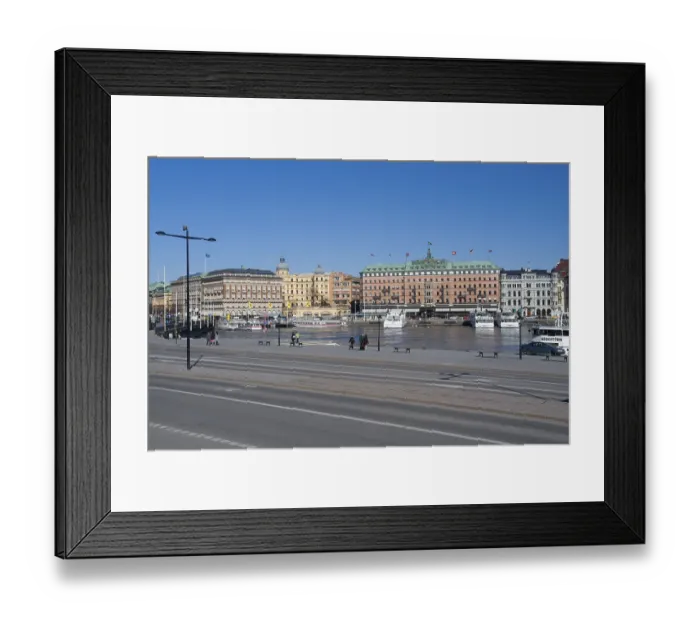 Framed Print : Grand Hotel and pier, by the river Stromkajen
