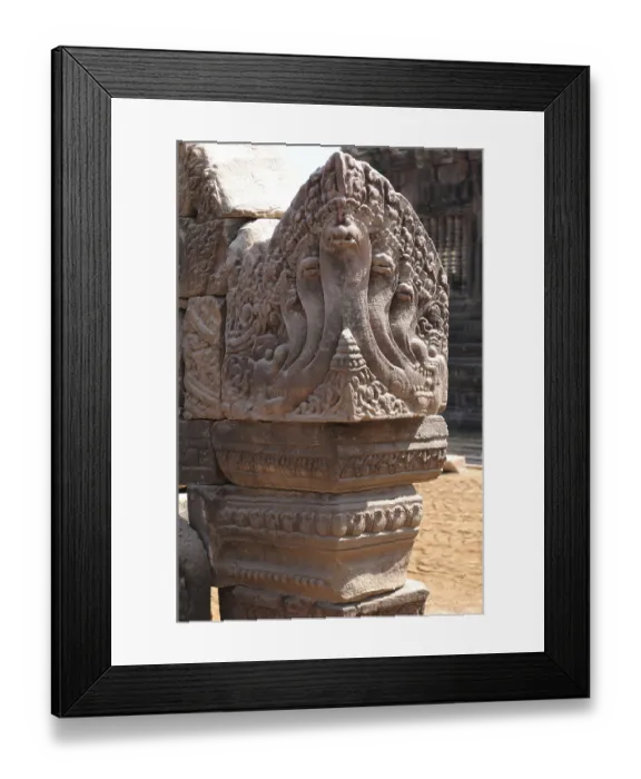 Framed Print : Laos: The historic Khmer temples ruins and ornaments of What Phou at the Mekong River