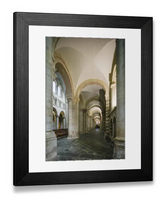 Framed Print : Romanesque side aisle of the nave