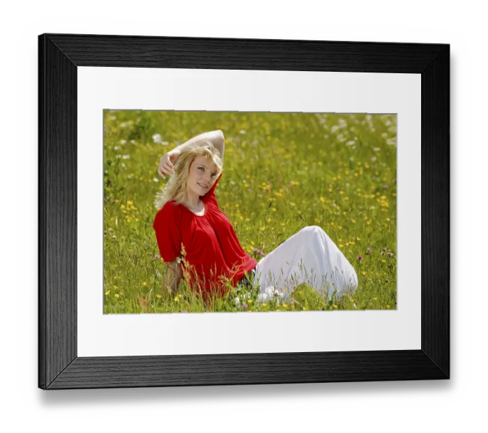 Framed Print : Woman in a meadow Framed Print : Woman in a meadow