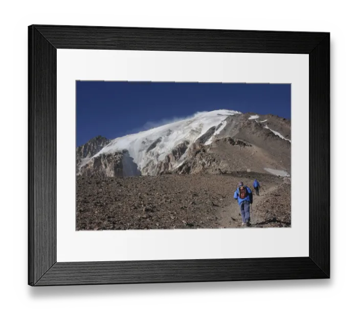 Framed Print : Two climbers on the eastern flank of Damavand volcano Framed Print : Two climbers on the eastern flank of Damavand volcano