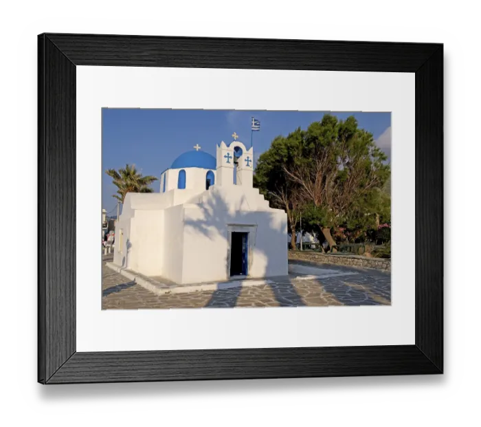 Framed Print : Chapel at the harbour, Parikia Framed Print : Chapel at the harbour, Parikia