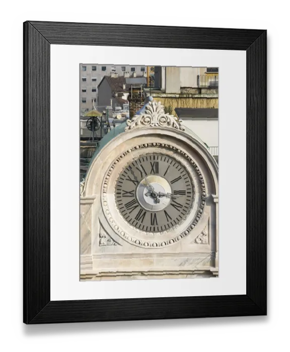 Framed Print : MILAN, LOMBARDY, ITALY - FEBRUARY 23 : Old clock in Milan on February 23 Framed Print : MILAN, LOMBARDY, ITALY - FEBRUARY 23 : Old clock in Milan on February 23