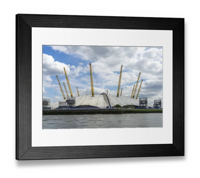 Framed Print : View of the O2 building from the River Thames
