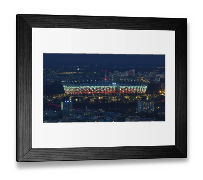Framed Print : A picture of the PGE Narodowy Stadium at night