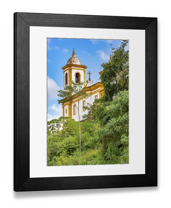 Framed Print : Old catholic church of the 18th century located in the center of the famous Framed Print : Old catholic church of the 18th century located in the center of the famous