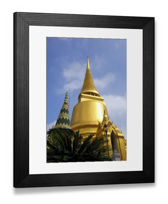 Framed Print : Golden chedi stupa at Wat Phra Kaew Temple of the Emerald Buddha Bangkok Thailand