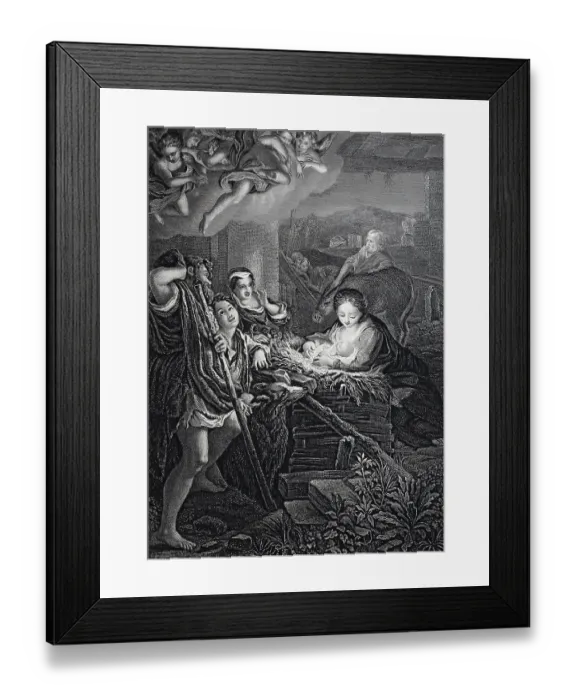 Framed Print : The Holy Night, Birth of Jesus in the stable at Bethlehem