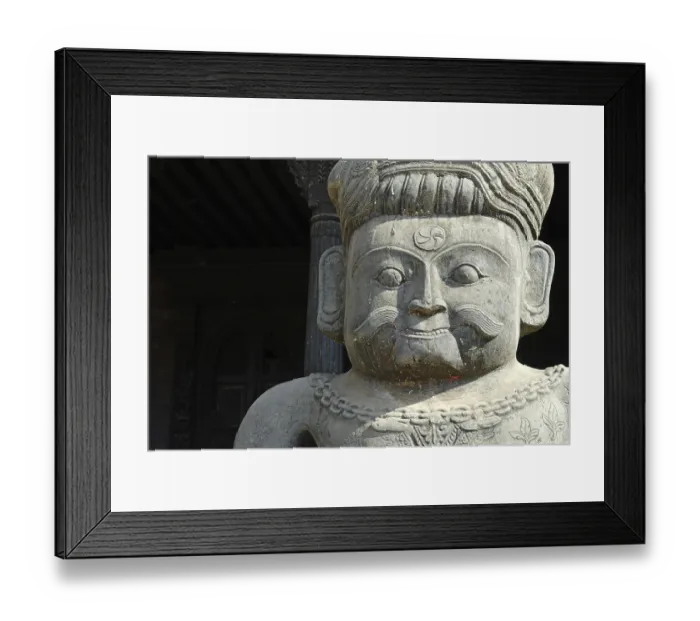 Framed Print : Stone statue of a Malla wrestler (closeup) Framed Print : Stone statue of a Malla wrestler (closeup)