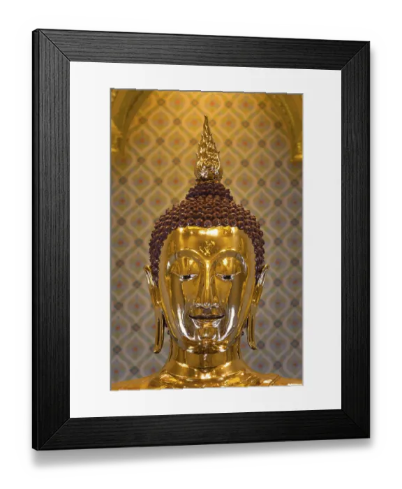 Framed Print : Wat Traimit Temple, Golden Buddha head Framed Print : Wat Traimit Temple, Golden Buddha head