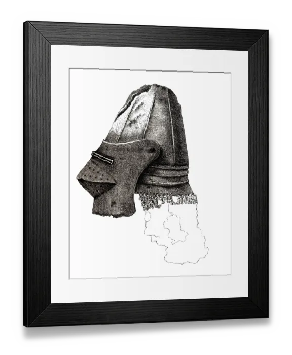 Framed Print : 14th century, Visored Bassinet