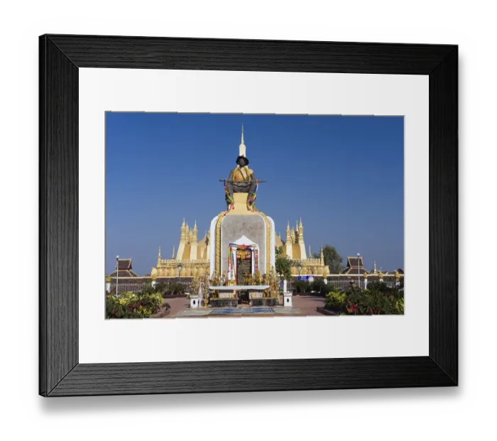 Framed Print : Statue of King Setthathirat at Pha That Luang temple