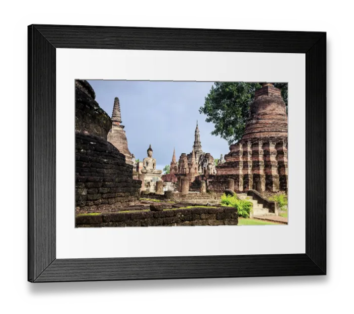 Framed Print : Seated buddha image in wat mahathat