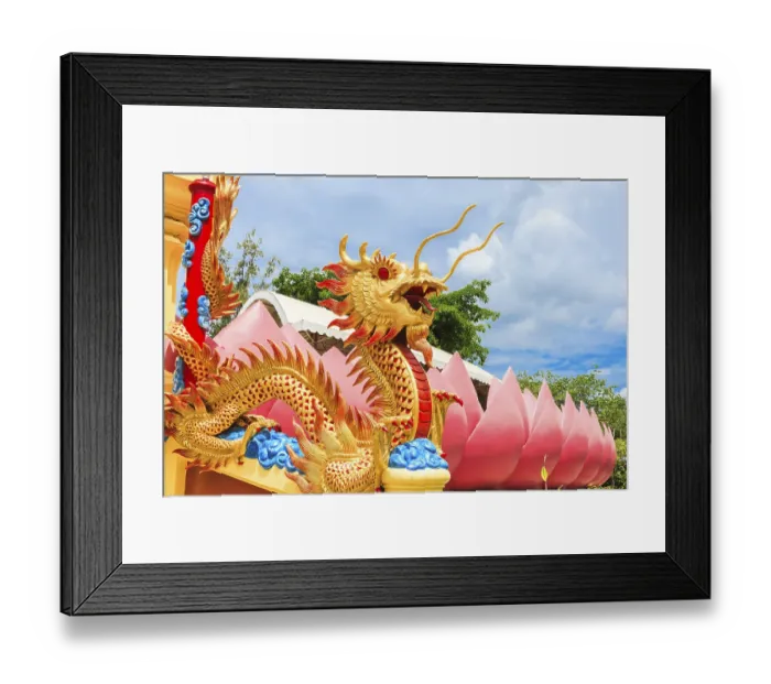 Framed Print : Naga infront of the temple at Wat Muang Framed Print : Naga infront of the temple at Wat Muang