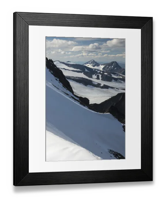 Framed Print : View over the glacier Alep Sarekjiegna to Niac