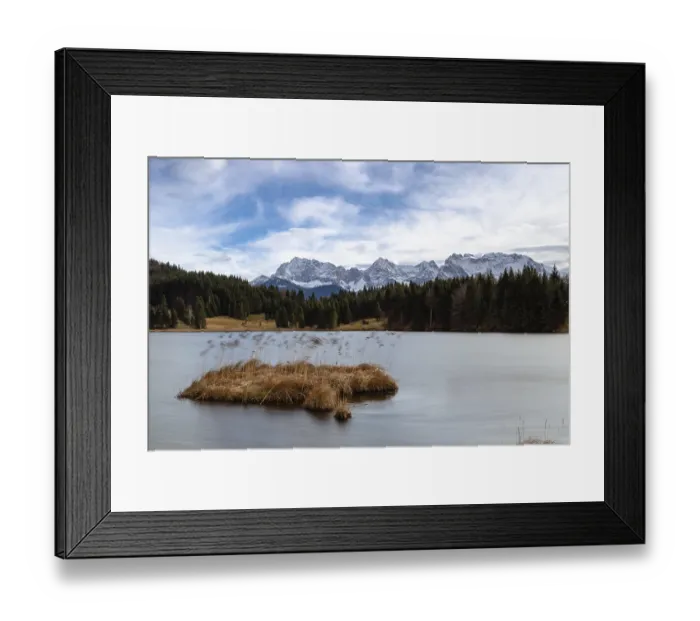 Framed Print : View over Lake Geroldsee to the Karwendel mountains
