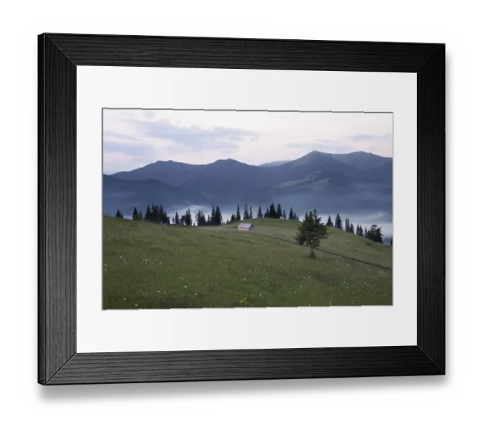 Framed Print : Mountains rural landscape before sunrise Framed Print : Mountains rural landscape before sunrise