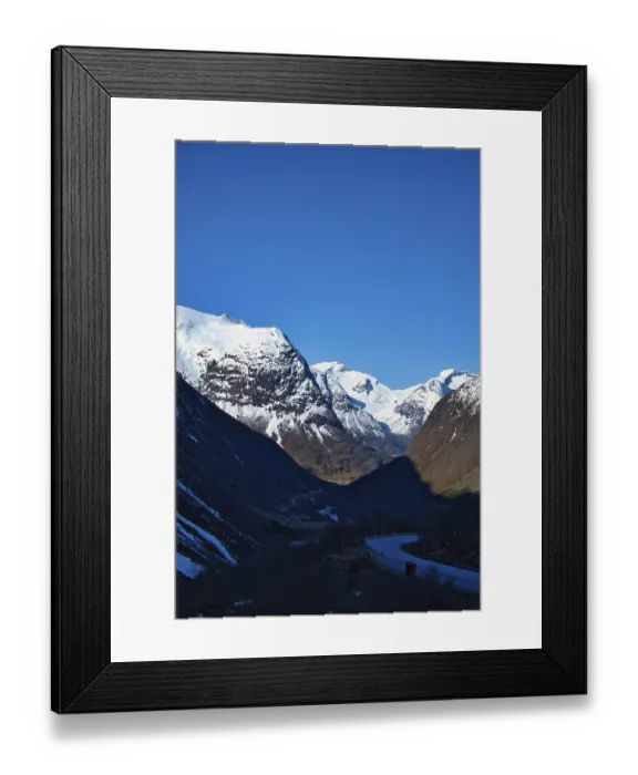 Framed Print : View between mountains in Norway