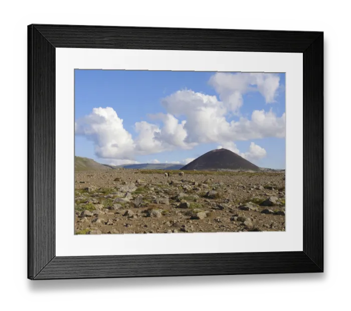 Framed Print : Ytri Raudamelskulur volcanic cone