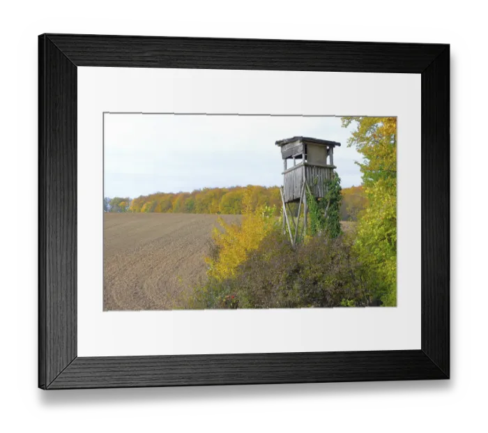 Framed Print : Kraichgau, hunter's lodge in autumn at the edge of the forest