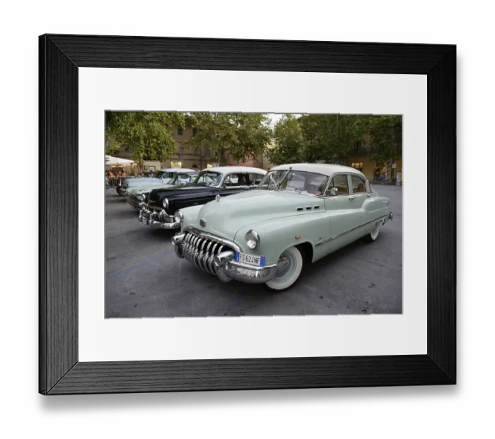 Framed Print : American classic cars parking, Piazza Simoncelli Framed Print : American classic cars parking, Piazza Simoncelli