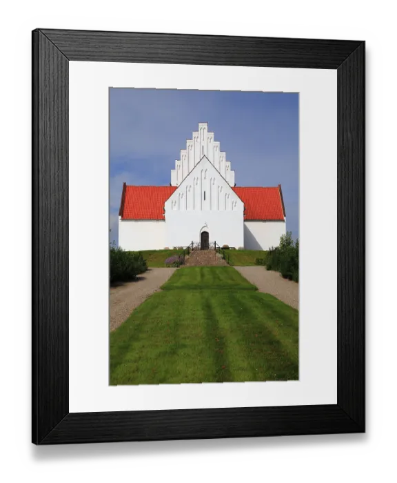Framed Print : Church, Rinkenaes, South Jutland, Jutland, Denmark