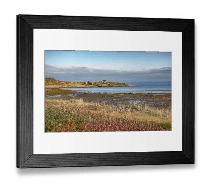 Framed Print : Houses by the fjord, Russenes, Troms, Norway Framed Print : Houses by the fjord, Russenes, Troms, Norway