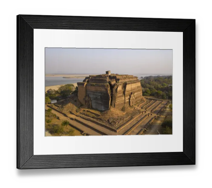 Framed Print : Aerial view, Mingun Pagoda, Mingun, Myanmar Framed Print : Aerial view, Mingun Pagoda, Mingun, Myanmar