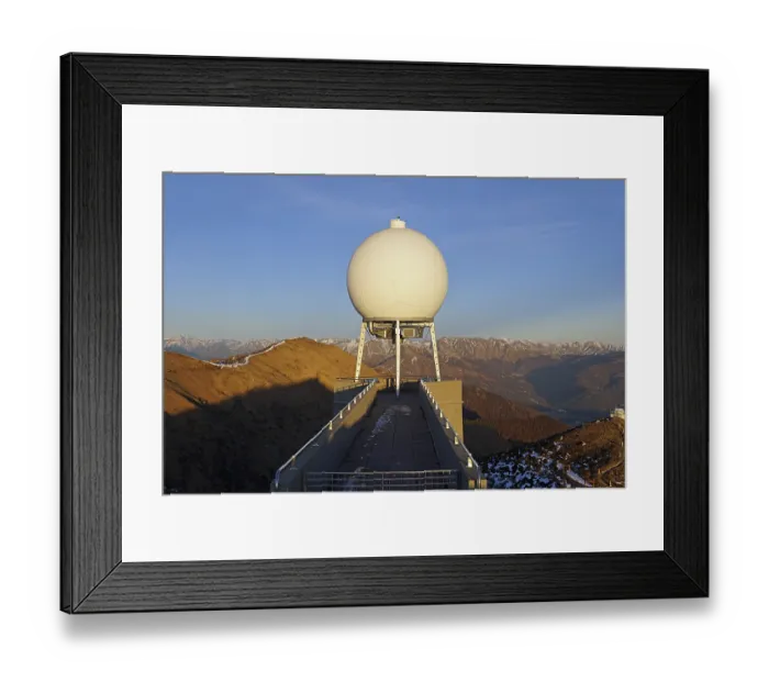 Framed Print : MeteoSwiss weather radar on Monte Lema Framed Print : MeteoSwiss weather radar on Monte Lema