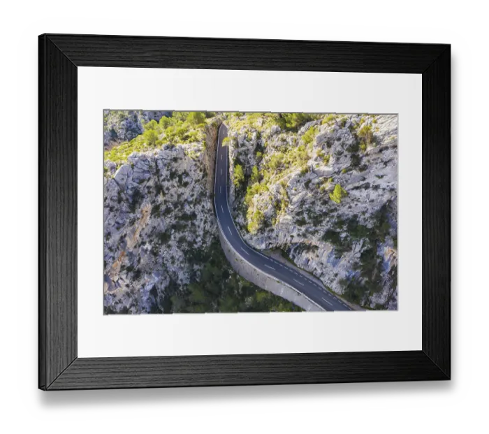 Framed Print : Mountain road Ma-2130 at the Coll de Sa Bataia in the Serra de Tramuntana Framed Print : Mountain road Ma-2130 at the Coll de Sa Bataia in the Serra de Tramuntana