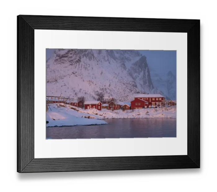 Framed Print : Winter atmosphere early in the morning in the fishing village Framed Print : Winter atmosphere early in the morning in the fishing village
