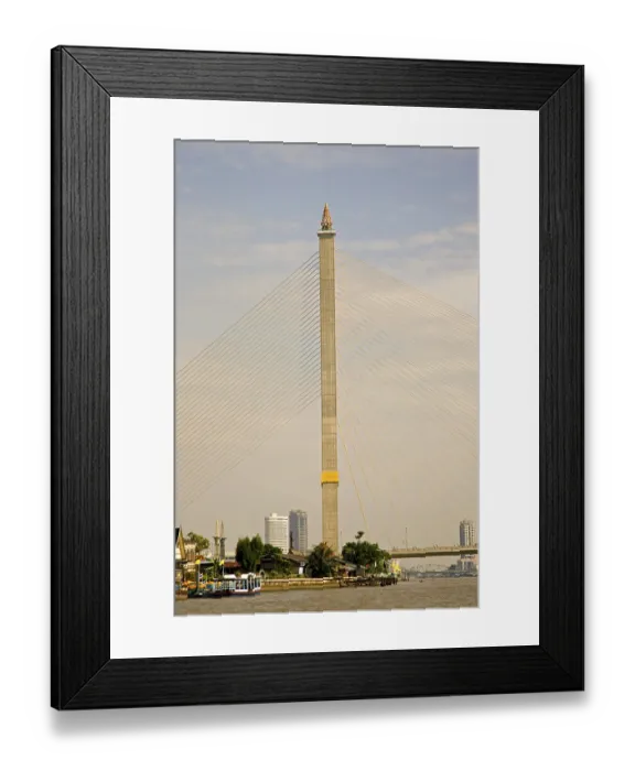 Framed Print : Bridge support, Rama III Bridge going over the Chao Phraya River Framed Print : Bridge support, Rama III Bridge going over the Chao Phraya River