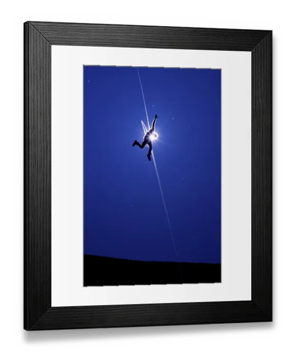 Framed Print : Man after jumping from Gemstalbrucke near Tannheim Framed Print : Man after jumping from Gemstalbrucke near Tannheim