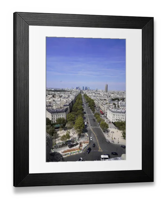 Framed Print : View of La Defence and the Avenue des Champs Elysee from the Arc de Triomphe