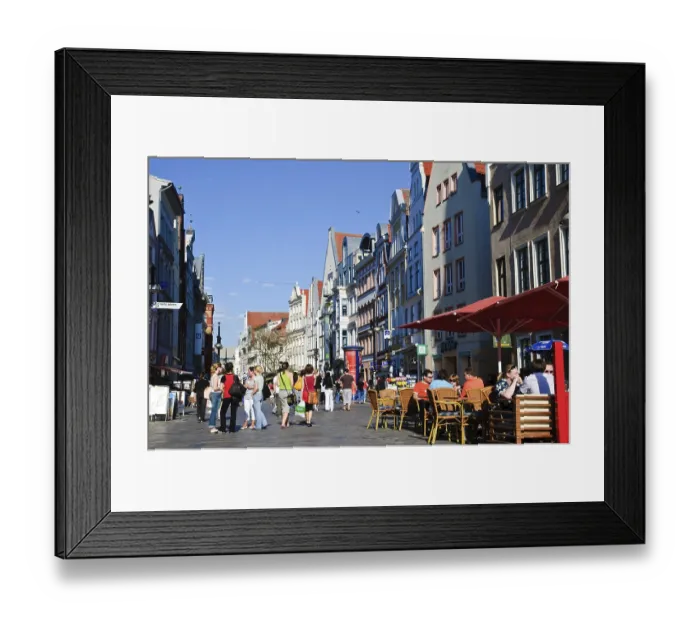 Framed Print : Shopping street Kroepeliner Strasse