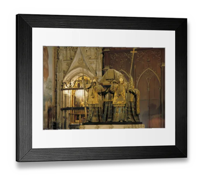 Framed Print : The tomb of Italian explorer Christopher Columbus inside the Cathedral of Seville - Andalusia Spain