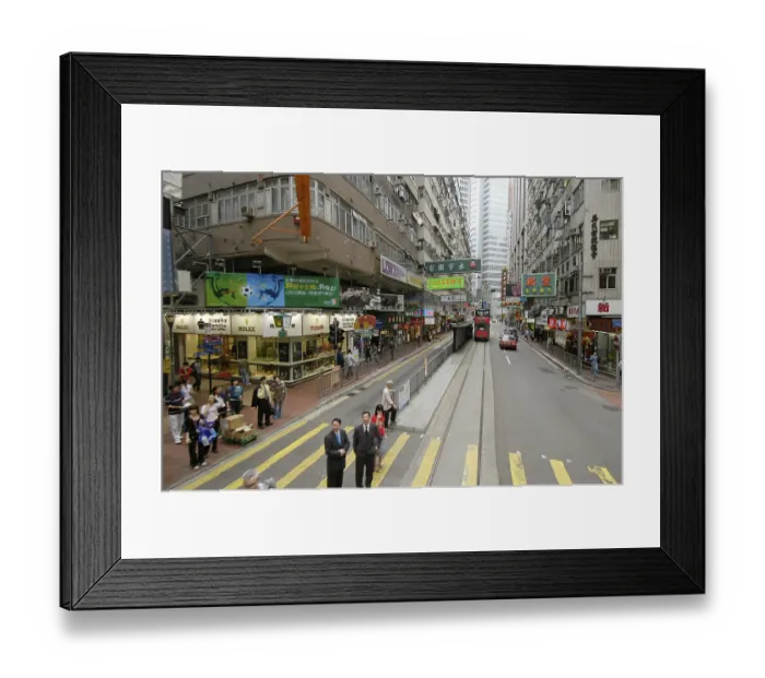 Framed Print : Traffic in the streets of Hong kong, China