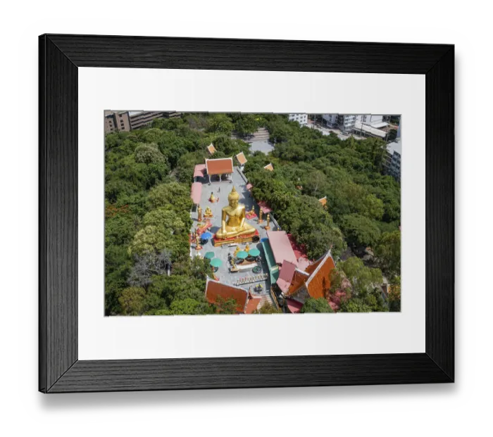 Framed Print : Big Buddha, aerial view with drone