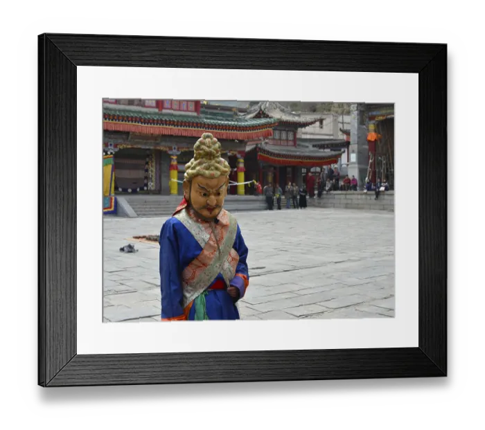 Framed Print : Tibetan Buddhism, Cham dance, religious masked dance Framed Print : Tibetan Buddhism, Cham dance, religious masked dance