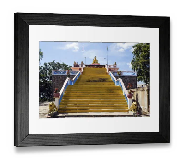 Framed Print : Stairs to Buddha statue, South Phnom Prasit Pagoda