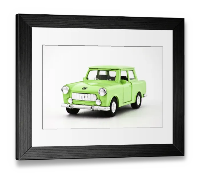 Framed Print : Trabant, miniature, green Framed Print : Trabant, miniature, green