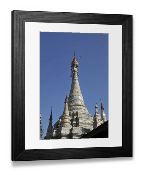 Framed Print : Mirror-tiled stupa or pagoda, Nyaung Shwe