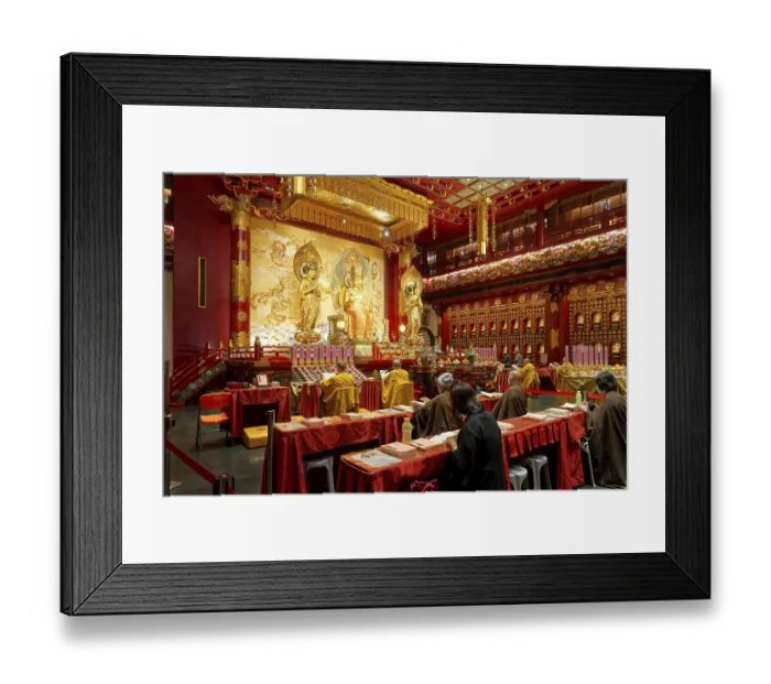 Framed Print : Interior of the Buddha Tooth Relict Temple