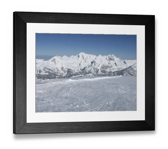 Framed Print : Ski slope and Mt Saentis, Toggenburg