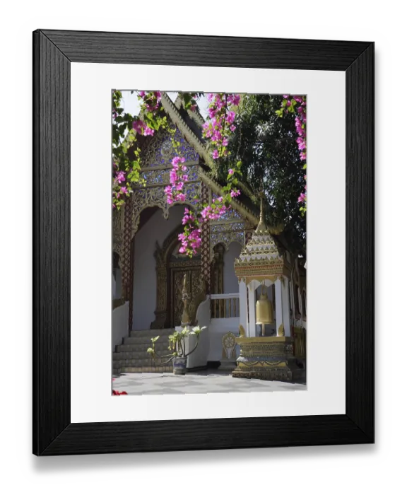 Framed Print : Side tempel with prayer bell, temple Wat Phra That Doi Suthep