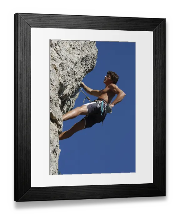 Framed Print : Man participating in sport climbing Framed Print : Man participating in sport climbing