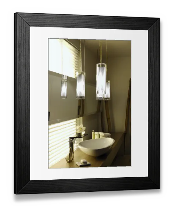 Framed Print : Bathroom modern interior design in oriental style
