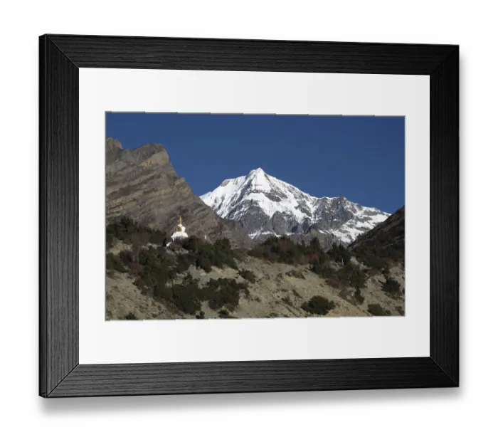 Framed Print : Chulu and stupa, view from Nawal, Nepal Framed Print : Chulu and stupa, view from Nawal, Nepal